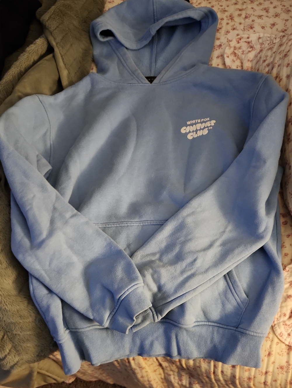 White Fox Boutique Powder Blue Comfort Club Pullover Hoodie